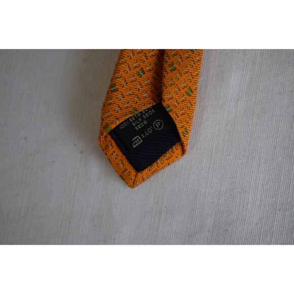 Ermenegildo Zegna TIE 100% Silk Made in Italy Necktie Elephant Print 61X 3.75 - Picture 6 of 6